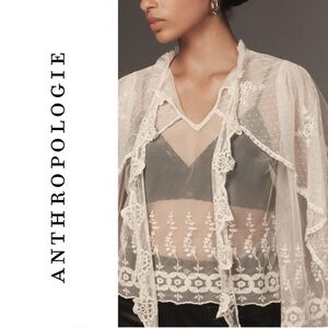 Anthropologie Forever That Girl Sheer Lace Capelet